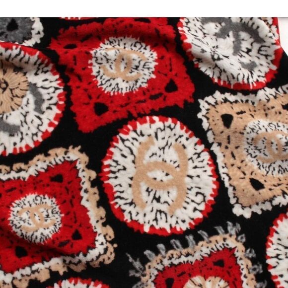 AUTHENTIC CHANEL SPORTSLINE ICONIC RED VELOUR CC SIZE 36 SHORT SLEEVE TOP - Picture 4 of 10